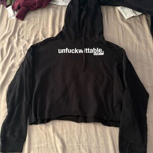 DIXXON Black Crop Top Hoodie
